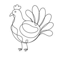 Turkey continuous line art vector illustration