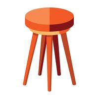 Stool flat vector illustration on white background