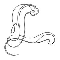 L alphabet line art vector illustration