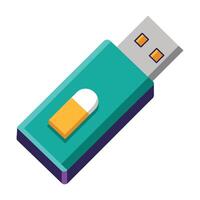 U disk flat vector illustration on white background.