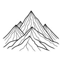 Mountain continuous line art vector illustration
