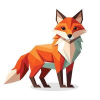 Fox triangle shape vector illustration.