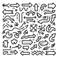 A Collection of Scribble Arrow Strokes in Varied Sizes and Directions vector