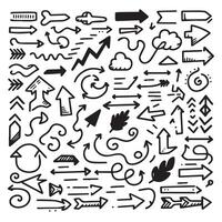 A Collection of Scribble Arrow Strokes in Varied Sizes and Directions vector