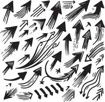 Crafting a Collection of Scribble Arrow Strokes in Varied Sizes and Directions vector