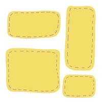 Hand drawn cute quote set. Doodle text box frames blank template set. empty speech bubbles. Vector illustration on white background.