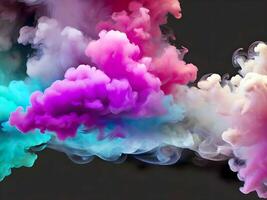 AI generated Transparent colorful smoke isolated background. photo