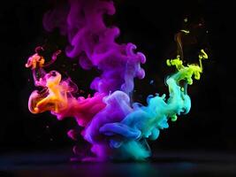 AI generated Transparent colorful smoke isolated background. photo