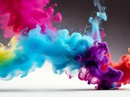 AI generated Transparent colorful smoke isolated background. photo