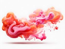 AI generated Transparent colorful smoke isolated background. photo