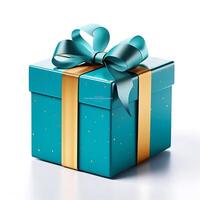 AI generated various color giftbox on white background photo