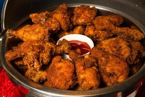 filipino style fried chicken with banana catsup photo