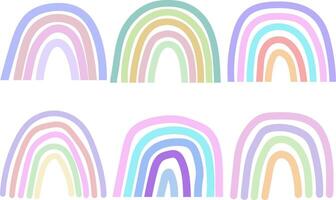 boho Rainbow Vector Illustration set