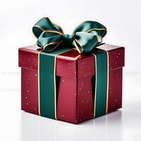 AI generated various color giftbox on white background photo