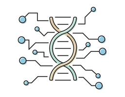 Vector isolated line dna icon. Symbol of molecule structure, chromosome.