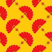 asian folding paper fans seamless pattern vector illustration. Asian hand fan. Traditional fan seamless pattern isolated on color background, paper folding pattern of fans