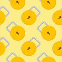 Yellow padlocks. Seamless pattern with colorful locks on a color background. Lock sign seamless pattern background. Business concept vector illustration. Padlock locker symbol pattern.