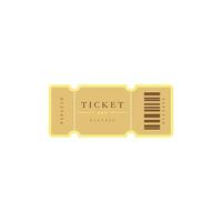 ticket flat design vector illustration. Vintage paper admit one and ticket samples icon.