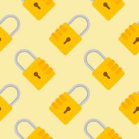 Yellow padlocks. Seamless pattern with colorful locks on a color background. Lock sign seamless pattern background. Business concept vector illustration. Padlock locker symbol pattern.