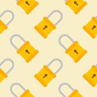 Yellow padlocks. Seamless pattern with colorful locks on a color background. Lock sign seamless pattern background. Business concept vector illustration. Padlock locker symbol pattern.