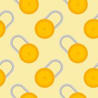 Yellow padlocks. Seamless pattern with colorful locks on a color background. Lock sign seamless pattern background. Business concept vector illustration. Padlock locker symbol pattern.