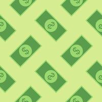 banknote seamless pattern flat design vector illustration. Exchange cash vector illustration on green isolated background. Banknote bill seamless pattern business concept