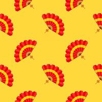 asian folding paper fans seamless pattern vector illustration. Asian hand fan. Traditional fan seamless pattern isolated on color background, paper folding pattern of fans