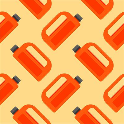 Seamless pattern of canister of gasoline. Petrol simple modern pattern. Canister for motor machine oil. Oil change service and repair. Engine oil vector sign