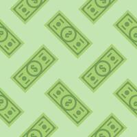 banknote seamless pattern flat design vector illustration. Exchange cash vector illustration on green isolated background. Banknote bill seamless pattern business concept