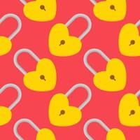 Yellow padlocks. Seamless pattern with colorful locks on a color background. Vector Cyber attack security pattern seamless with keylock