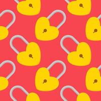 Yellow padlocks. Seamless pattern with colorful locks on a color background. Vector Cyber attack security pattern seamless with keylock