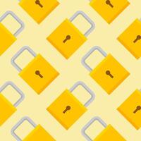Yellow padlocks. Seamless pattern with colorful locks on a color background. Lock sign seamless pattern background. Business concept vector illustration. Padlock locker symbol pattern.