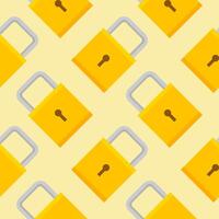 Yellow padlocks. Seamless pattern with colorful locks on a color background. Lock sign seamless pattern background. Business concept vector illustration. Padlock locker symbol pattern.