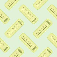 Ticket flat design seamless pattern. Cinema ticket icon seamless pattern background. Admit one coupon entrance vector illustration. Ticket symbol pattern.
