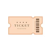 ticket flat design vector illustration. Vintage paper admit one and ticket samples icon.