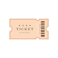 ticket flat design vector illustration. Vintage paper admit one and ticket samples icon.