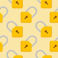 Yellow padlocks. Seamless pattern with colorful locks on a color background. Lock sign seamless pattern background. Business concept vector illustration. Padlock locker symbol pattern.