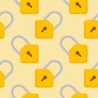 Yellow padlocks. Seamless pattern with colorful locks on a color background. Lock sign seamless pattern background. Business concept vector illustration. Padlock locker symbol pattern.