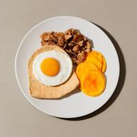 AI generated a plate of breakfast photo