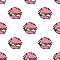 Seamless pattern with pink macaroons background vector