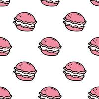 Seamless pattern with pink macaroons background vector