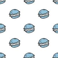 Seamless pattern with blue macaroons background vector