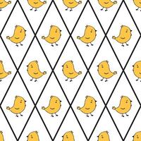 Vector design featuring a continuous pattern of yellow chicks