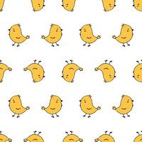 Seamless repeat of yellow chicken vectors for your design