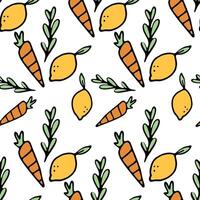 Lemons and carrots texture, wallpaper, fabric, or wrapping paper vector