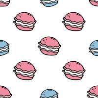 Macaroon almond cookie seamless pattern vector