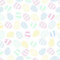 Seamless pattern with Easter simple eggs in flat doodle style isolated on white background vector