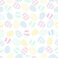 Seamless pattern with Easter simple eggs in flat doodle style isolated on white background vector