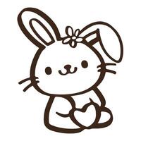 cute Cartoon rabbit sitting. Easter day vector