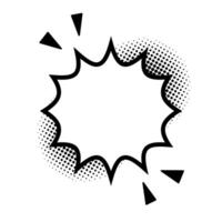 Pop art speech bubble bursts in black and white dots. vector